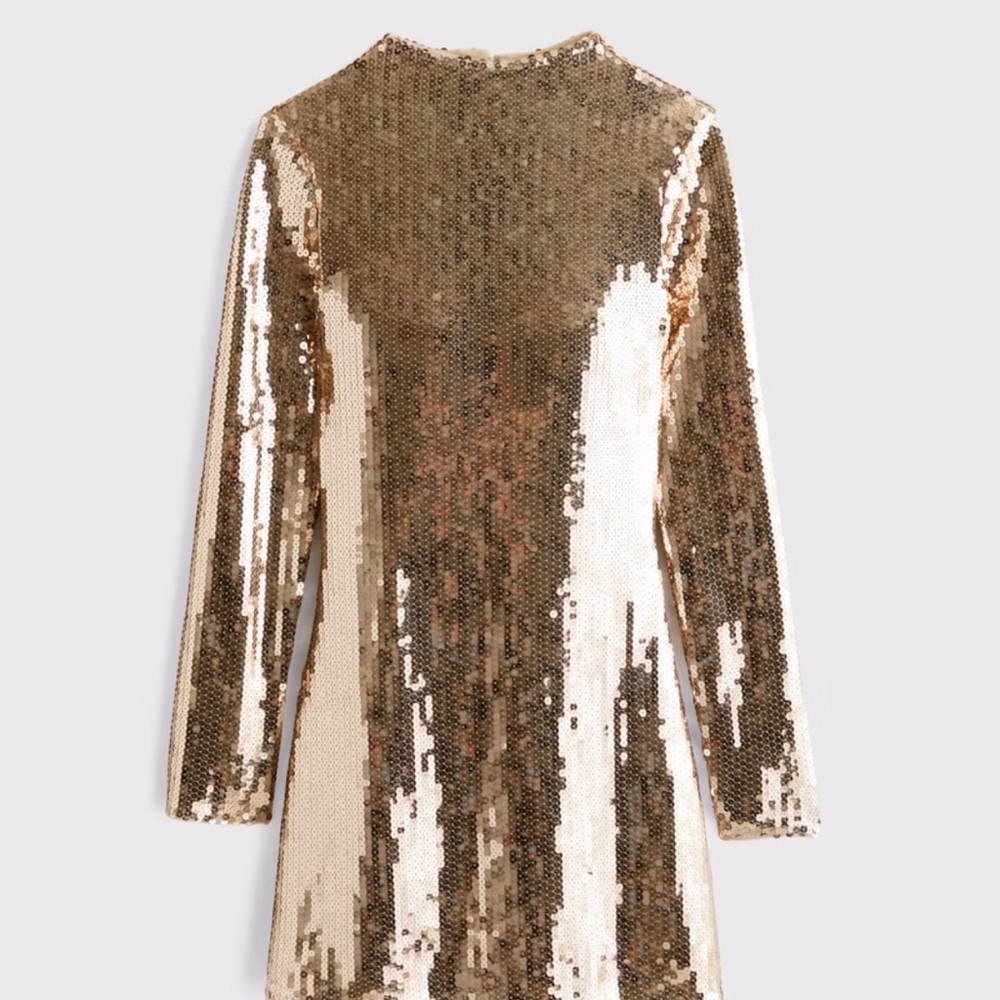 Abercrombie and Fitch Sequin Gold Mini Dress - Picture 2 of 4